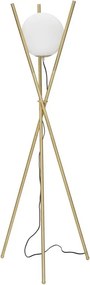 Biela/v zlatej farbe stojacia lampa so skleneným tienidlom (výška 155 cm) Glamy – Mauro Ferretti