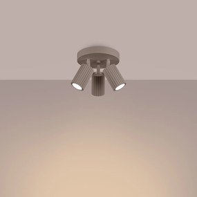 Stropné svietidlo Karbon, 3x tmavobéžové hliníkové tienidlo, (možnosť polohovania)