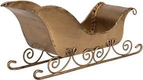 Vianočná dekorácia zlatej antik kovovej sane - 20*6*9 cm