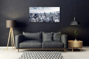 Obraz na skle Mesto domy 120x60 cm