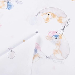 Biante Detský bavlnený záves Sandra SA-374 Pandy líšky a zajačiky s balónikmi 150x190 cm