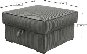 Taburet SMART COSARO XL s úložným priestorom 71x71 cm, svetlosivý