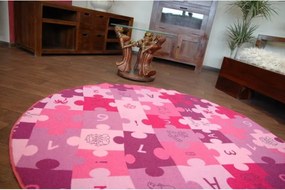 Detský koberec PUZZLE fiolet kruh