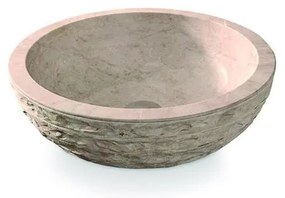 Bathco 00318 - Umývadlo na dosku PUKET Ø 45 cm kameň/béžová