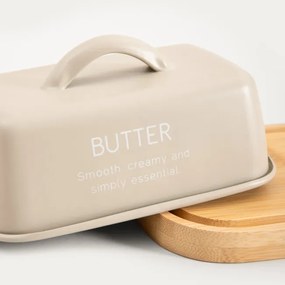 Dóza na maslo FLORA s dreveným podstavcom 762222