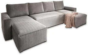 Svetlá sivá sedacia súprava do U SMART COSARO 295x140 cm