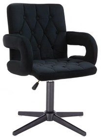 LuxuryForm DESIGN Stolička BOSTON VELUR na čiernom kríži - čierna