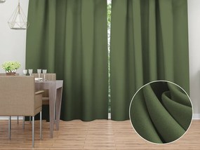 Biante Dekoračný záves Rongo RG-081 Tmavý olivovo zelený 140x220 cm