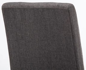 Jedálenská stolička Inn (SET 4 ks) - látka, nohy čierne - Tmavo sivá