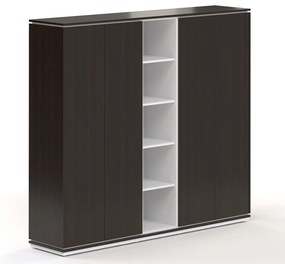 Vysoká skriňa Creator 202,2 x 44,5 x 185,9 cm, biela / wenge