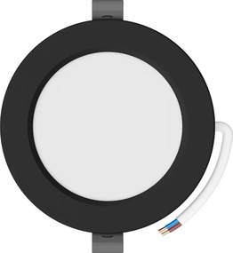 Mexen LDRR, LED stropné svietidlo na zapustenie, priemer 12 cm 12 cm, 6W, neutrálna - 4000K, 390 lm, čierna - L210-012-0640-70