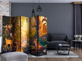 Paraván - Animals in the Forest II [Room Dividers] Veľkosť: 225x172, Verzia: Obojstranný