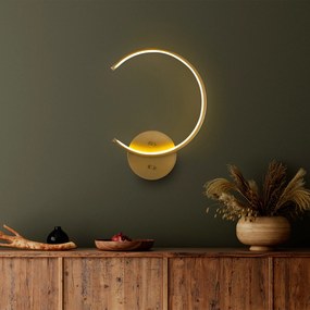 Nástěnné LED svítidlo Moon zlaté