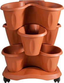 BAMA Kvetináč modulárny TRIFOGLIO, farba terracotta