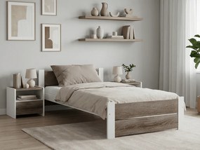 Posteľ IKAROS DOUBLE 80 x 200 cm, biela/dub hľuzovka Rošt: Bez roštu, Matrac: Matrac COCO MAXI 20 cm
