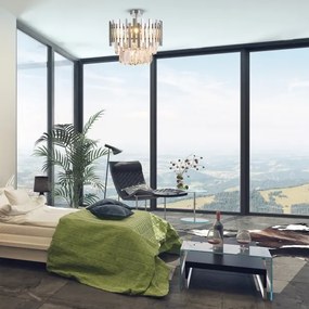 Luster na tyči ASPEN 6xE14/40W/230V matný chróm