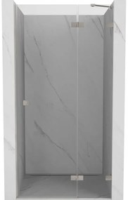 Mexen, Mexen Lunar pravé otočné sprchové dvere 120 cm, transparentné, brúsený nikel - 834-120-000-97-00-P