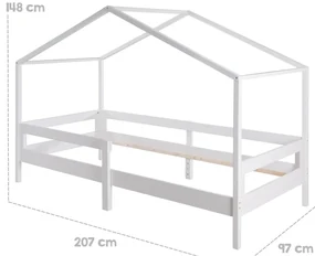 Biela domčeková detská posteľ 90x200 cm – Roba