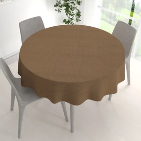 Biante Okrúhly obrus/imitácia brúsenej kože Alcantara ALC-015 Svetlo hnedý Ø 140 cm