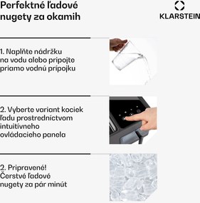 Klarstein Výrobník ľadu, Glacial Pro Nugget, zariadenie na výrobu kociek ľadu