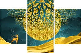 Obraz - Abstrakcia, Zlatá krajina (90x60 cm)