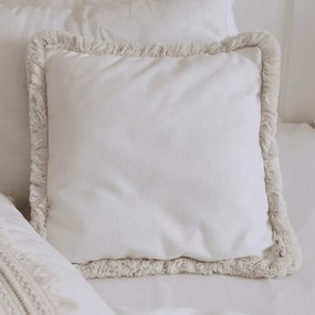 Boho štvorcový vankúš s rámom vanilka + vanilka 40x40 cm