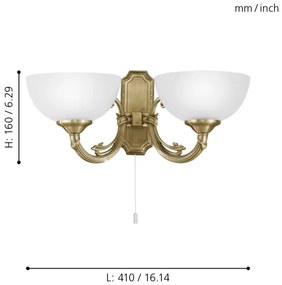 EGLO 82752 - nástenné svietidlo SAVOY 2xE14/40W