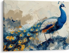 Obraz - Páv, maľba (70x50 cm)