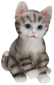 Dekoračné mačiatko – sivé 19 cm