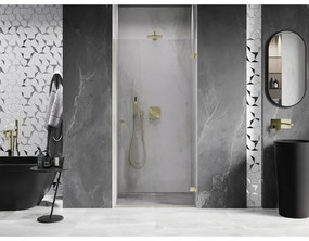 Mexen, Mexen Lunar-B výklopné pravé sprchové dvere 75 cm, transparentné, brúsené zlaté - 832-075-000-55-00-P