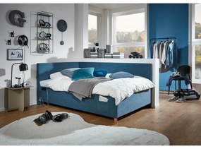 Modrá rohová detská posteľ s úložným priestorom 120x200 cm Cool – Meise Möbel
