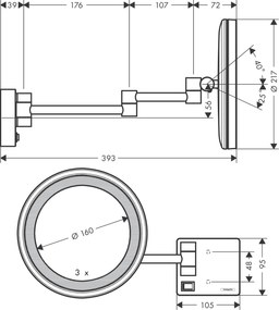 Hansgrohe AddStoris, kozmetické zrkadlo s LED osvetlením, čierna matná, HAN-41790670