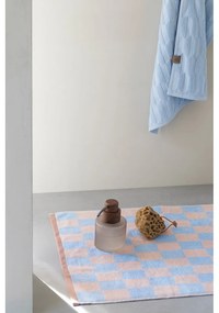 Modro-ružová kúpeľňová predložka z bio bavlny 50x80 cm Retro – Mette Ditmer Denmark
