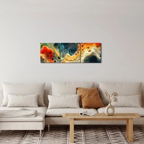 Obraz - Moderné abstrakcie (s hodinami) (90x30 cm)