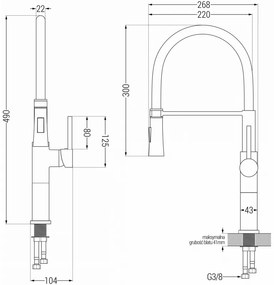 Mexen DINA - Vysoká batéria/drezová, čierna-chrómová, 672701-07