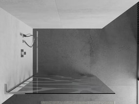 Mexen Kioto L, sprchová zástena Walk-In 100 x 200 cm, 8mm číre sklo biely vzor, chrómový profil, 800-100-103-01-97