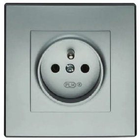 GP-1LZ Jediná uzemnená zásuvka strieborná metalíza