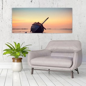 Obraz - Stroskotaná loď (120x50 cm)
