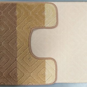 Sada kúpeľňových koberčekov Montana s výrezom 03N béžová