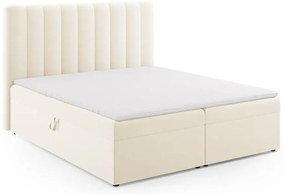 Béžová boxspring posteľ s úložným priestorom 180x200 cm Gina – Milo Casa