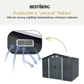 Záhradný domček BestBerg ZDB-7Z / 7,2 m² / 301 x 238 x 214 cm / zelený