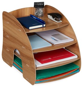 Zásobník na dokumenty A4 so 4 priehradkami RD42747 | Hnedý