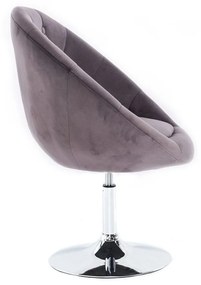 LuxuryForm DESIGN Kreslo VERA VELUR na striebornom tanieri - tmavo šedé