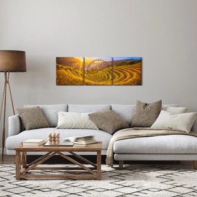Obraz - Ryžové terasy vo Vietname (s hodinami) (90x30 cm)