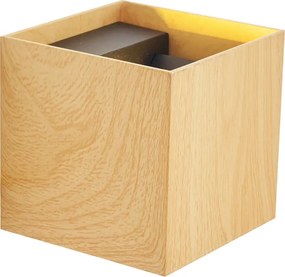 Škandinávske vonkajšie nástenné svietidlo s drevenou potlačou vrátane LED IP54 - Edwin