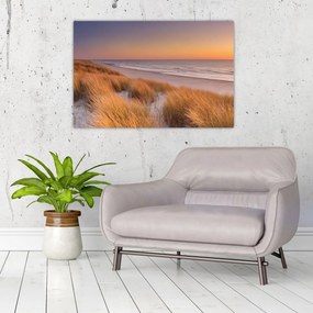 Obraz - Pláž pri západe slnka (90x60 cm)