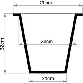 2-set hranatých plastových vložiek so samozavlažovacím setom, 32*29*29 cm, čierny