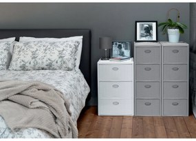 STEFANPLAST Úložný plastový regál Elegance, 3 zásuvky, biely