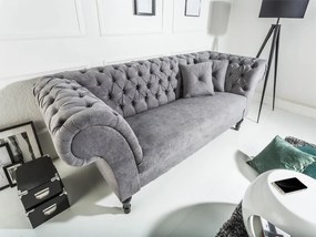 Paris Chesterfield sedačka sivá