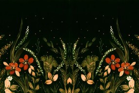 Samolepiaca tapeta originálny ornament z kvetov